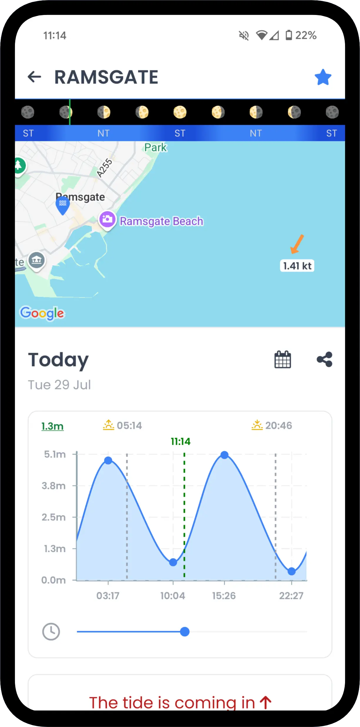 Just Tides mobile app preview